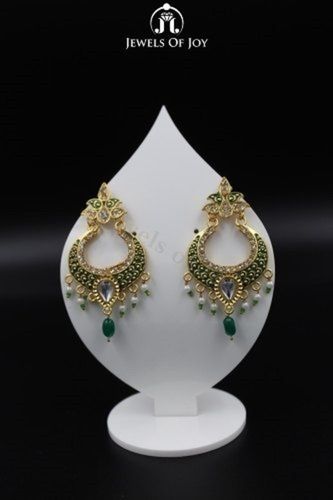 Light Weight, Women Mina Earrings With Ad Stone For Party Wear Size: Various Sizes Are Available