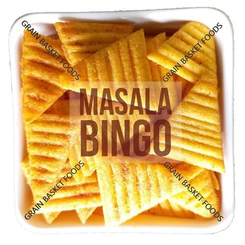 Salted And Mild Spicy Flavored Crispy Bingo Triangular Chips For Daily Snacks
