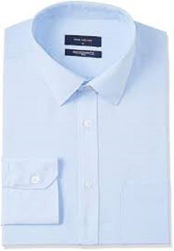 Shrink Resistance Lightweight Ultra Comfortable Cotton Light Blue Formal Mens Shirt