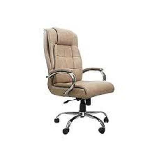 Sleek Design Headrest Leatherette Padded Easy To Move Brown Office Chair