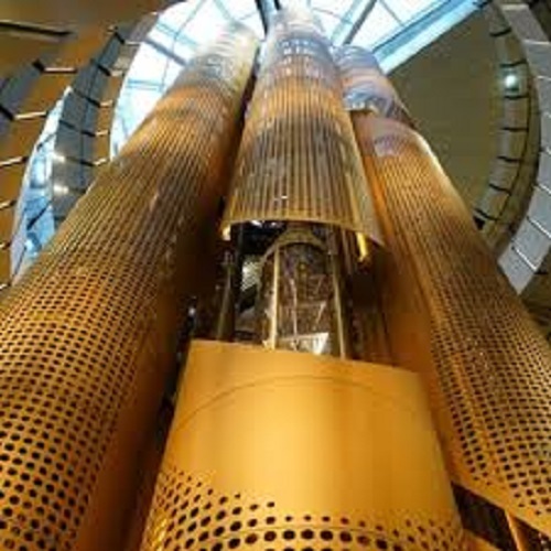 स्टेनलेस स्टील गोल्डन ऑटोमैटिक एलेवेटर आधुनिक और स्टाइलिश स्लीक डिज़ाइन लोड क्षमता: 408 किलोग्राम (Kg)