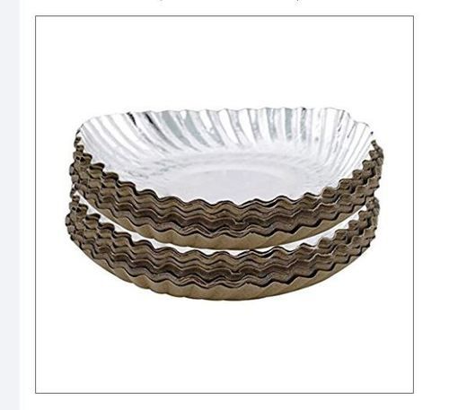 11 Inch Size Round Shape Silver Disposable Paper Plate 