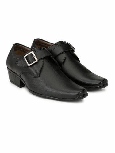 Classic Stylish And Comfortable Semi Round Toe Mens Black Formal Shoes  Heel Size: Medium