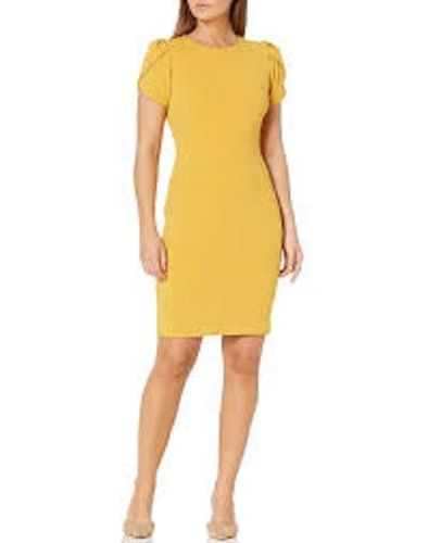 Comfortable And Designer Yellow Stylish Versatile One Pieces Dress For Ladies