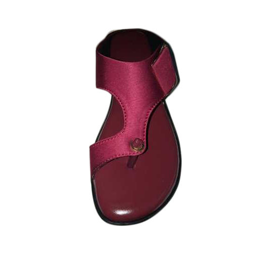 Maroon Comfortable And Washable Pvc Flat Sandal Style Slippers For Ladies