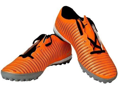 Orange Durable Sega Pull Up Faux Leather Sole Round Toe Style Hockey Shoes 