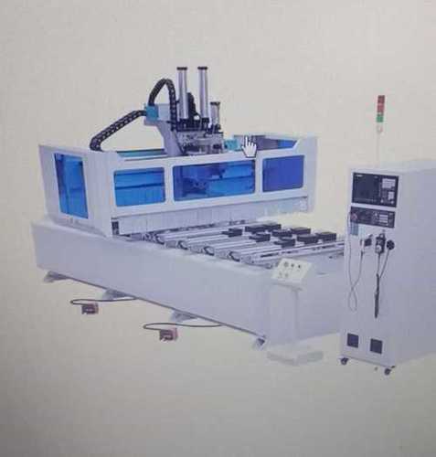 White Fully Automatic Cnc Profile Cutting Machine, Three Phase And Mild Steel Material