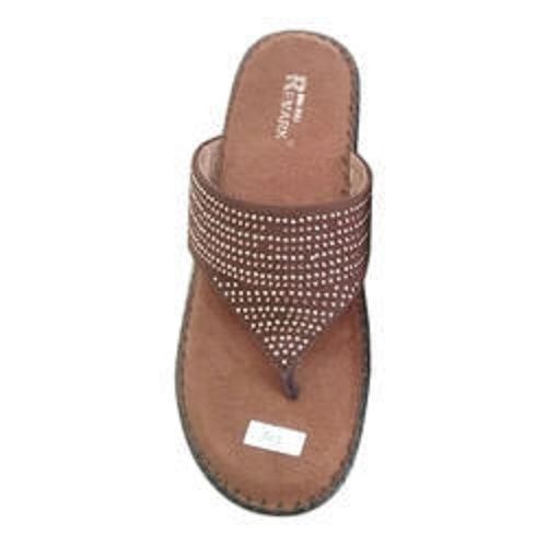 Brown Fancy And Comfortable Casual Wear Ladies Slippers Made With High Quality Material