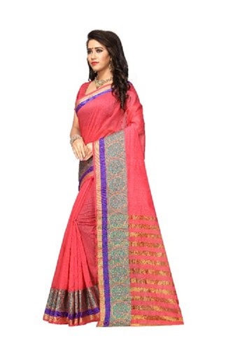Cotton Silk Saree - Lightweight Peach Fabric Multi Color Printed Design | Elegant Ethnic Wear for Parties Year-Round Comfortable Style