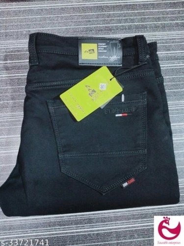 Men's Regular Fit Denim Jeans - 44 Inch Length 34 Inch Waist Plain Dyed Cotton Breathable and Washable Design