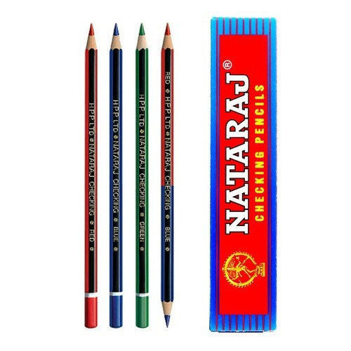 Multicolor Premium Quality Extra Dark Smooth Handwriting Comfortable Grip Natraj Pencil