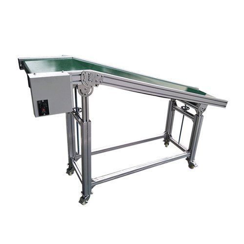 Stainless Steel Green Color 220 V Industrial Pvc Belt Conveyor 
