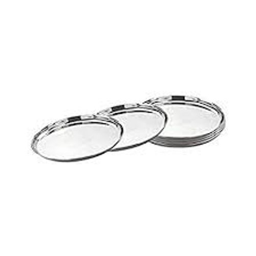 Stainless Steel Heavy Gauge Dinner Plates With Mirror Finish Set Of