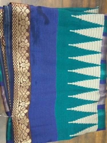 गर्मियों में महिलाओं के लिए कैज़ुअल वियर सांस लेने योग्य और आरामदायक प्रिंटेड सिल्क स्काई ब्लू साड़ी