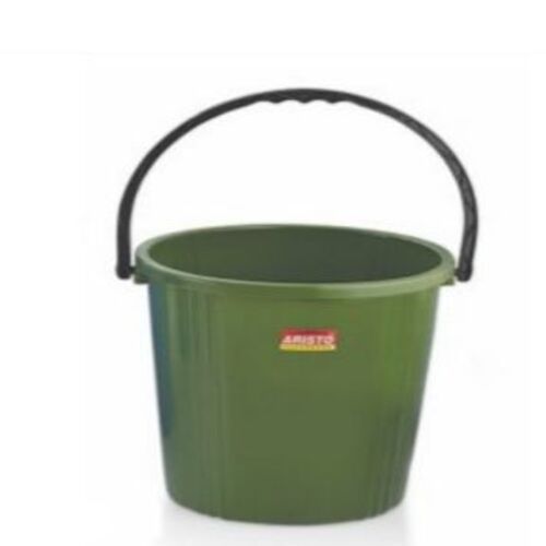 17 Liter Capacity Green Plastic Bucket For Household Multipurpose Use