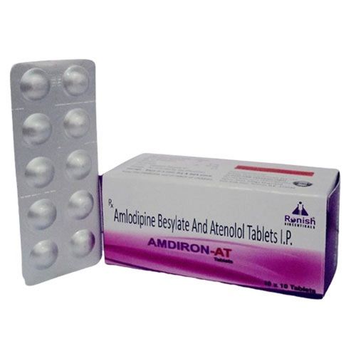 Amdiron-at Amlodipine 5 Mg And Atenolol 50 Mg Tablets, 10x10 Blister Pack Store In Cool