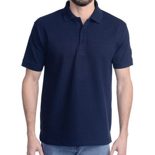 Casual Wear Mens Navy Blue Plain Short Sleeves Polo T Shirt Age Group: 6-10 Year