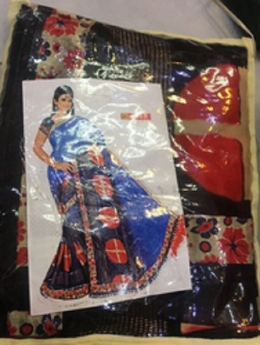 Printed Ladies Saree - Cotton Fabric, Black Color | Comfortable and Versatile for Daily Wear, Zari Work Detail, Ideal for Weddings and Parties