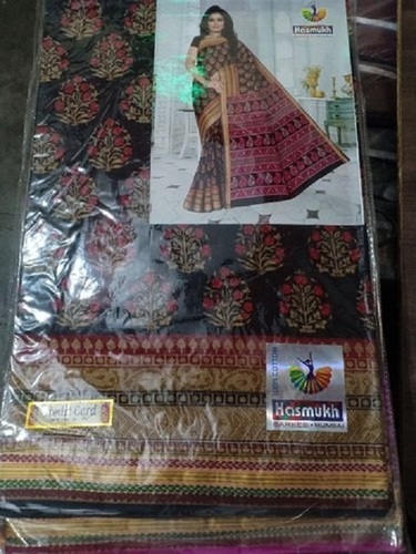 Banarasi Cotton Silk Saree - Unstitched, Elegant Green Print with Heavy Patch Work | Ideal for Party Wear, Casual Wedding Occasions, Perfect for Rainy, Spring, Summer Seasons