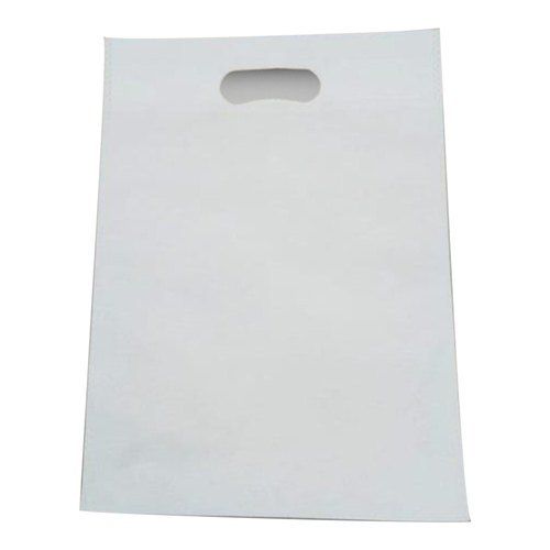 With Handle Environment Friendly White Plain D Cut Non Woven Bags