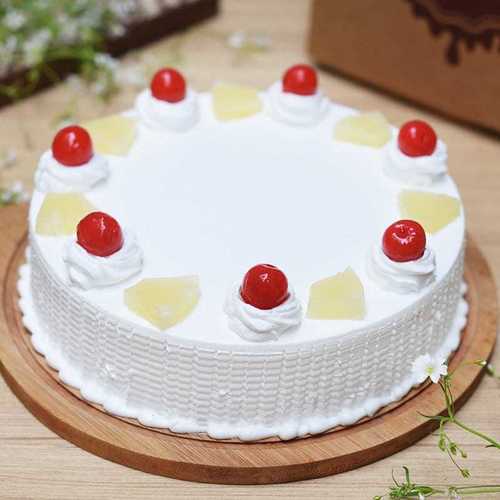 Sweet And Delicious Round Shape Pineapple Cake For Birthday, Anniversary Fat Contains (%): 12 Percentage ( % )