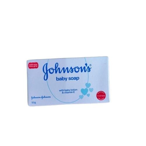 White 50 Gram Johnson Baby Soap With Baby Lotion And Vitamin E, Soft