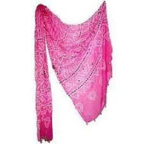 Indian Skin Friendly Light Weight Smooth Finish Pink Printed Cotton Dupatta