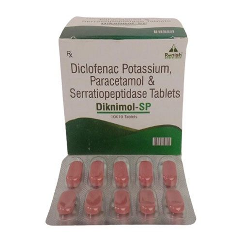 Diknimol-Sp Diclofenac Potassium, Paracetamol And Serratiopeptidase Tablets Age Group: Adult