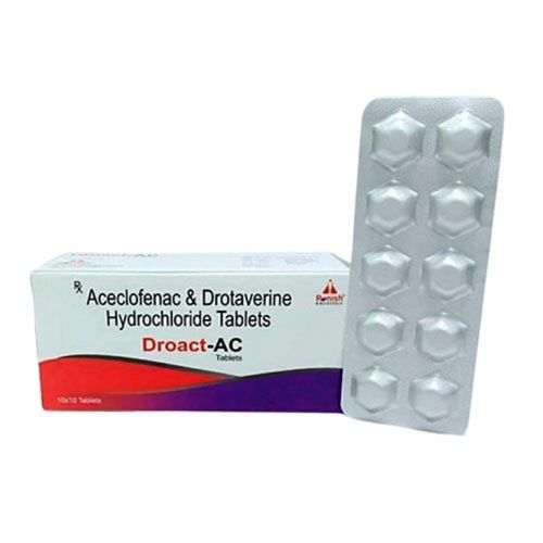 Droact-Ac Aceclofenac And Drotaverine Tablets, 10X10 Blister Pack Age Group: Adult