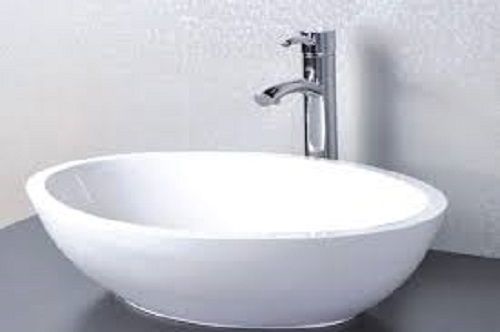 Good Quality And Highly Durable Sanitary Wares Counter Top Single Bowl White Stone