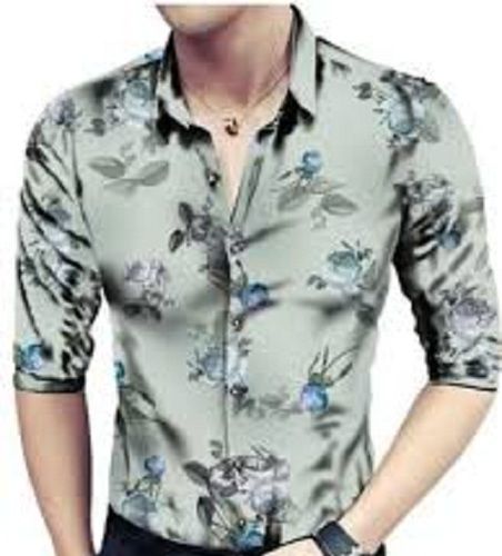 Smooth Finish Party Wear Printed Full Sleeves With Button Closure Shirt For Men Age Group: 40-45