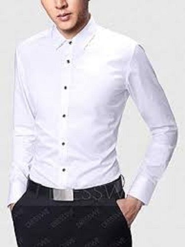 Plain white shirt with black clearance buttons