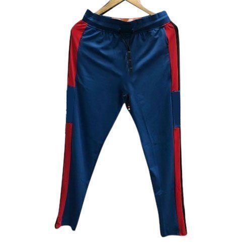 Perfect Match For All Seasons, Machine Washable Blue And Red Comfortable Track Pants For Men Age Group: Adults