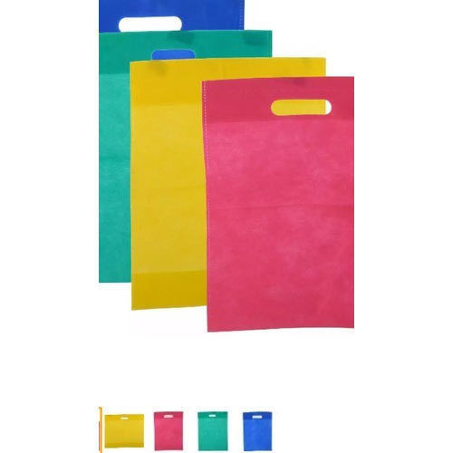 Plain D Cut Non Woven Bag With Multicolor Option For Gift Packaging, Shopping Handle Material: Cotton