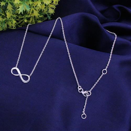 Pure 925 Sterling Silver Infinity Necklace