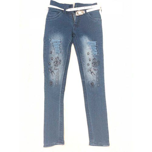 Washable Skin Friendly Durable And Long Lasting Casual Wear Kids Baby Girl Denim Jeans