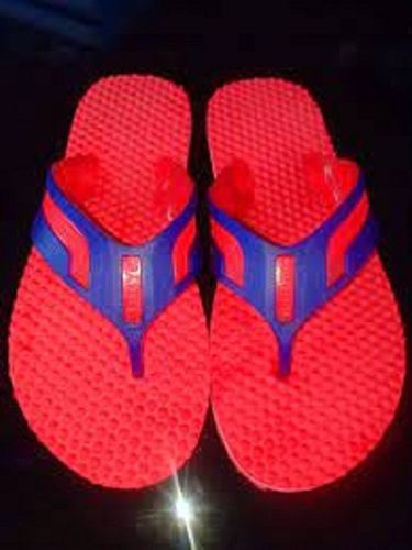 Leather Red Blue Color Stylish And Comfortable Ladies Hawai Slipper For Daily Use