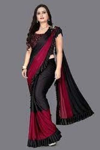 Maroon And Black Bandhani Saree : The Morani Fashion