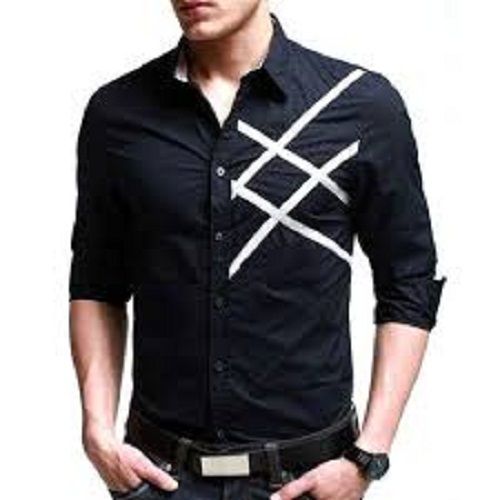 Black And White Colour Mens Shirts And Cotton High Quality Material And Easy To Uses  Collar Style: Classic