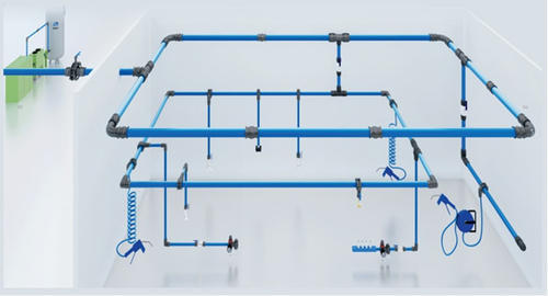 Aluminium Modular Compressed Air Piping System For Industrial Use