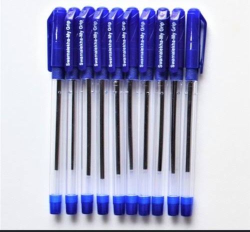 Blue Compact Portable And Durable Material Transparent Plastic Ball Pen Used In Office 