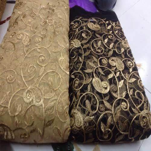 Designer And Elegant Silk Embroidered Net Fabric Used For Stitching Clothes