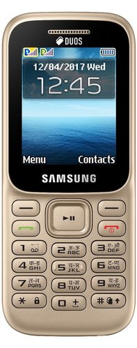 Golden Samsung Guru Mobile Phone - Aluminum & Plastic Body 2-Inch Display 800mAh Battery Backup Elegantly Designed for On-the-Go Use