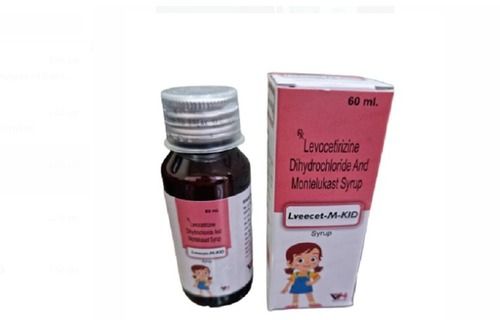  Lveecet M Kid Levocetirizine डाइहाइड्रोक्लोराइड और मोंटेलुकास्ट सिरप, 60 Ml सामान्य दवाएं