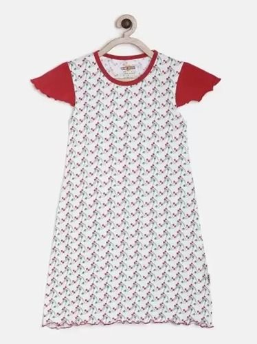 Party Wear Red And White Beautiful Printed Cotton Frock For Little Girls Age Group: Baby