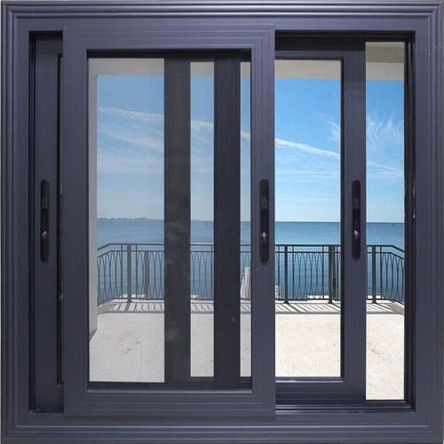 Rust Resistant And Slim Profile Versatile Aluminium Sliding Window And Black Color  Application: Hotel