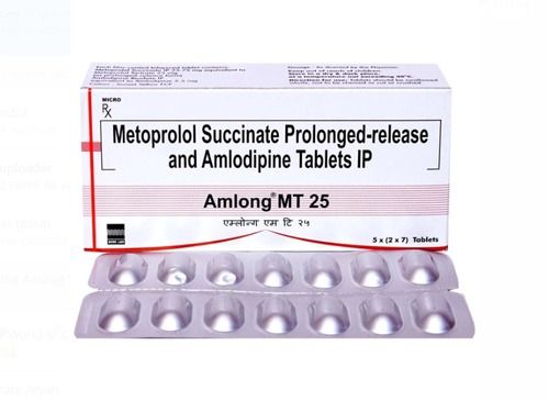 Micro Metoprolol Succinate Prolonged-Release And Amlodipine Tablets Ip Amlong Mt 25