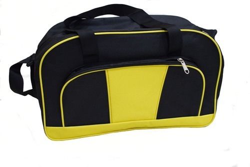 Stylish Yellow And Black Colour Elite Nylon Luggage Travel Duffel Bag With Strong Handle