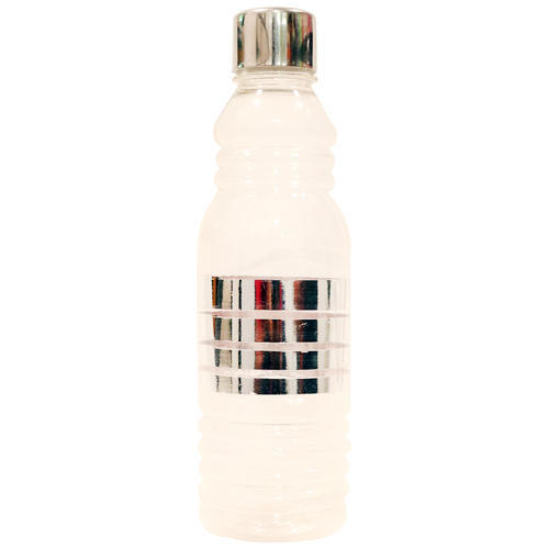 Plastic Modern And Stylish Easy To Clean Eco Friendly Light Weight Silver Cap Bottle