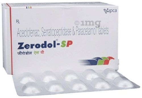  Zerodol Sp Aceclofenac Serratiopeptidase और पेरासिटामोल टैबलेट 